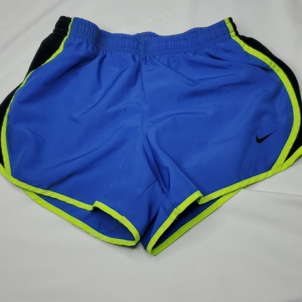 M NIKE TEMPO blue black running athletic shorts w/ attached panty liner MEDIUM